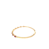 14KT Yellow Gold Round Cut Diamond And Ruby Bangle