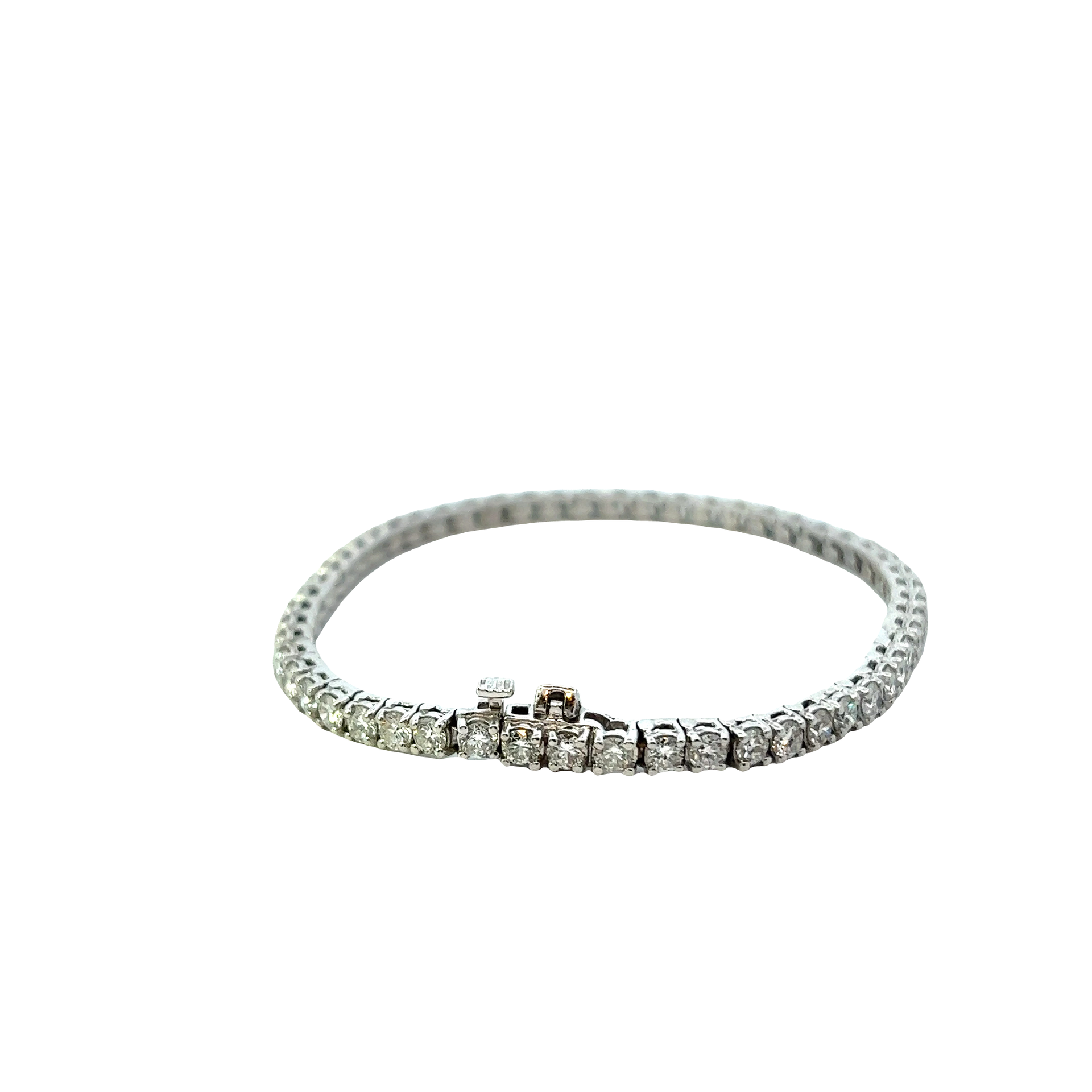 18KT White Gold Diamond Straight Line Tennis Bracelet