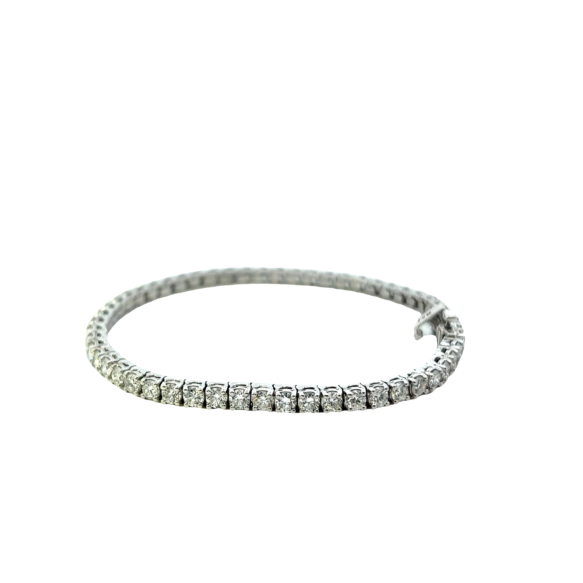 18KT White Gold Diamond Straight Line Tennis Bracelet