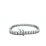 14KT White Gold Straight Line Diamond Tennis Bracelet