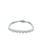 14KT White Gold Bezel Set Diamond Tennis Bracelet