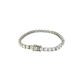 14KT White Gold Straight Line Diamond Tennis Bracelet