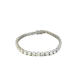 14KT White Gold Straight Line Diamond Tennis Bracelet