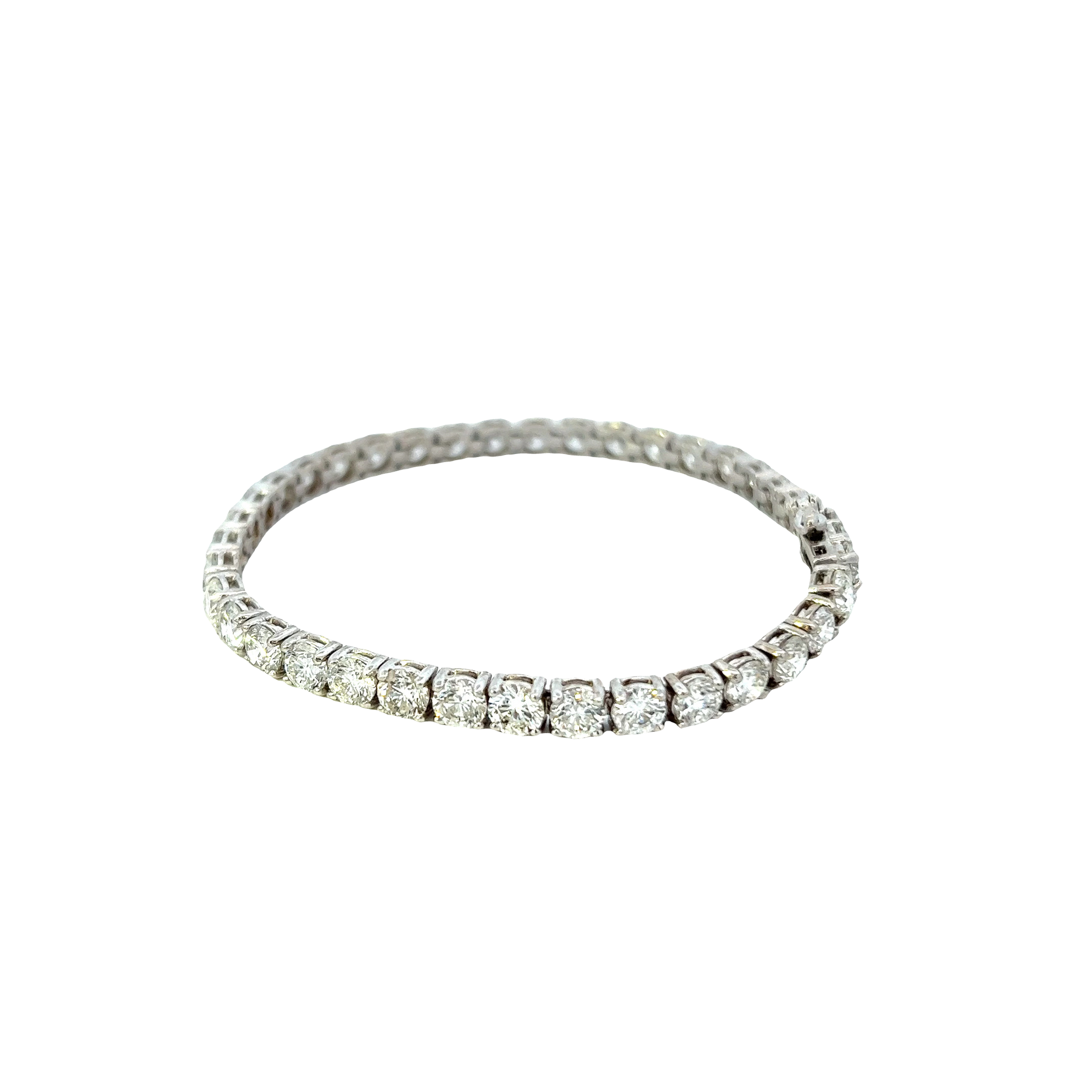 14KT White Gold Straight Line Diamond Tennis Bracelet