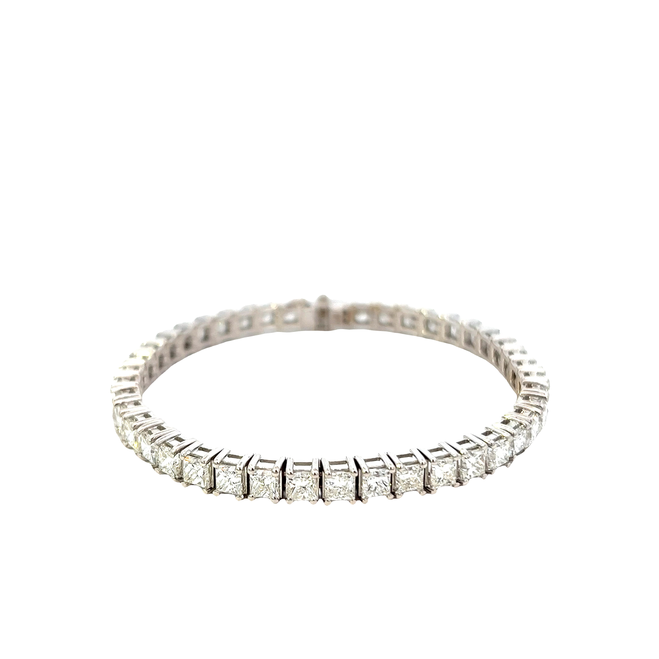 14KT White Gold Straight Line Diamond Bracelet