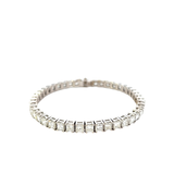 14KT White Gold Straight Line Diamond Bracelet