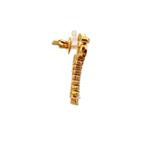 18KT Yellow Gold Baguette And Pear Shaped Diamond Earrings