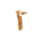 18KT Yellow Gold Baguette And Pear Shaped Diamond Earrings