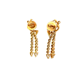 18KT Yellow Gold Baguette And Pear Shaped Diamond Earrings