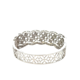 18KT White Gold Diamond Scallop Design Bangle