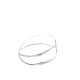 14KT White Gold Criss Cross Bangle