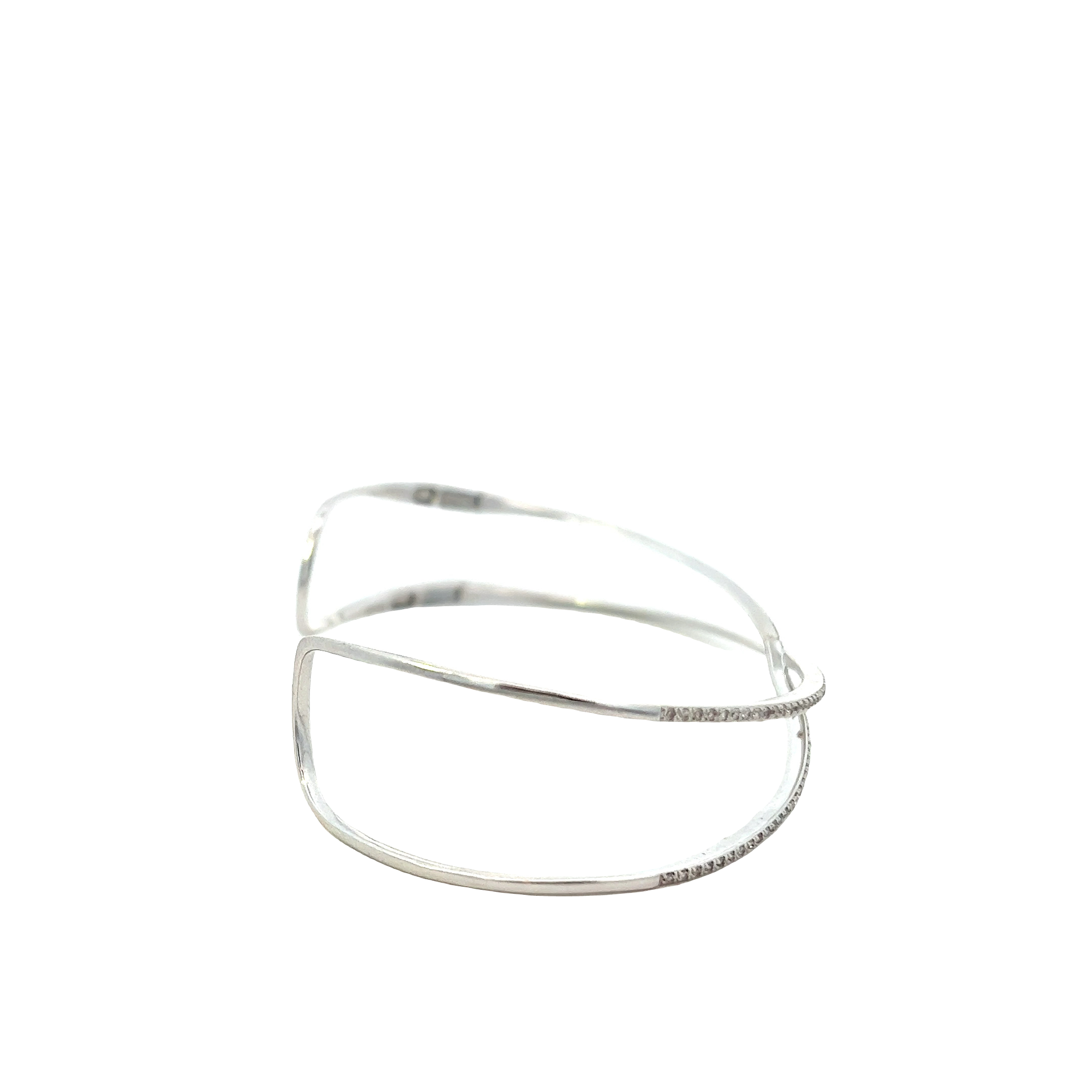 14KT White Gold Criss Cross Bangle