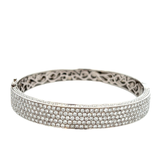 18KT White Gold Diamond Bar Bangle