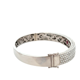 18KT White Gold Diamond Bar Bangle