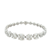 18KT White Gold Multi-Cut Section Diamond Bracelet