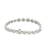 18KT White Gold Multi-Cut Section Diamond Bracelet