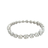 18KT White Gold Multi-Cut Section Diamond Bracelet