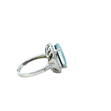 14KT White Gold Opal And Diamond Ring