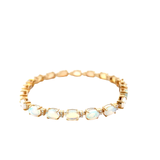 14KT Yellow Gold Opal And Diamond Bracelet