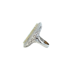 18KT White Gold Opal Diamond Ring