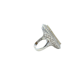 18KT White Gold Opal Diamond Ring