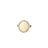 14KT Yellow Gold Opal And Diamond Ring