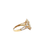 14KT Yellow Gold Opal And Diamond Ring