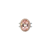 14KT White And Rose Gold Morganite Diamond Ring