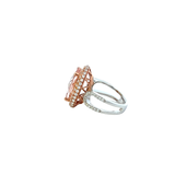 14KT White And Rose Gold Morganite Diamond Ring