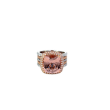 18KT White And Rose Gold Morganite Diamond Ring