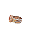 18KT White And Rose Gold Morganite Diamond Ring