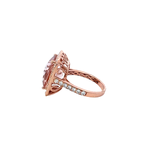 14KT Rose Gold Morganite And Diamond Ring