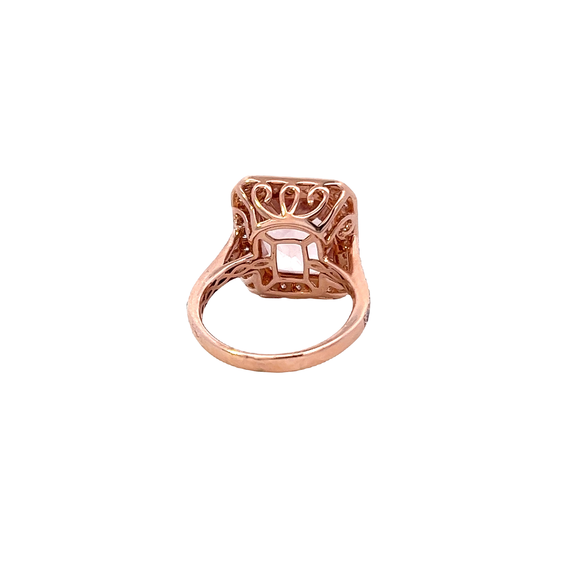 14KT Rose Gold Morganite And Diamond Ring