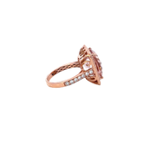 14KT Rose Gold Morganite And Diamond Ring