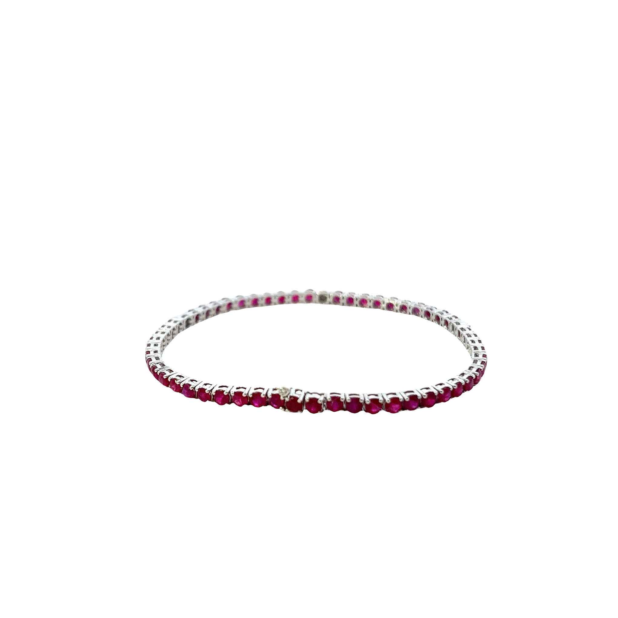 18KT White Gold Diamond And Ruby Bracelet