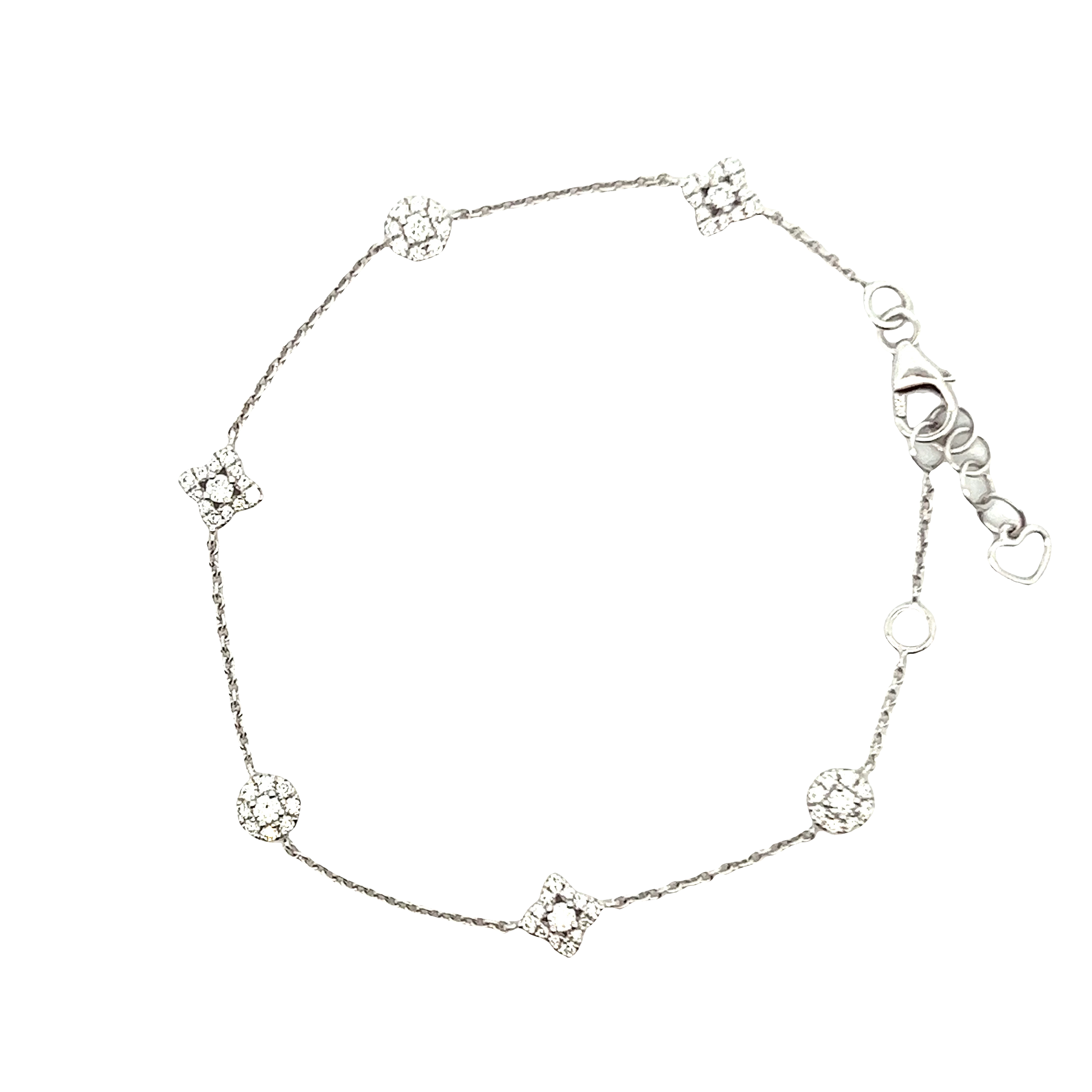 18KT White Gold Diamond Section Bracelet
