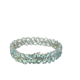 18KT White Gold Aquamarine And Diamond Bracelet