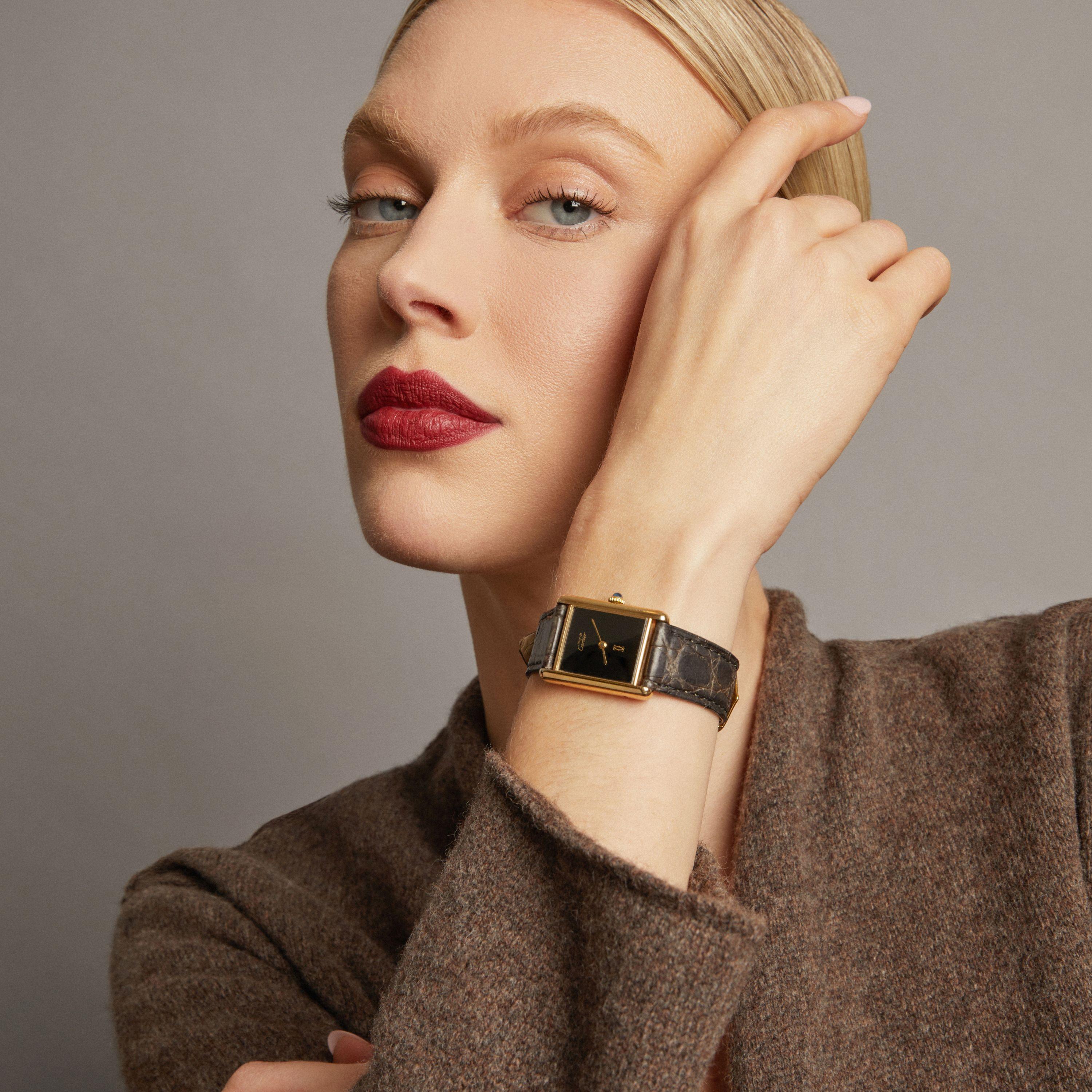 Vintage 1980s Must de Cartier Paris Tank Watch – Mechanical Manual Wind