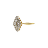 Victorian Era 18KT Two-Tone Gold Marquise Diamond Filigree Ring