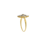Victorian Era 18KT Two-Tone Gold Marquise Diamond Filigree Ring