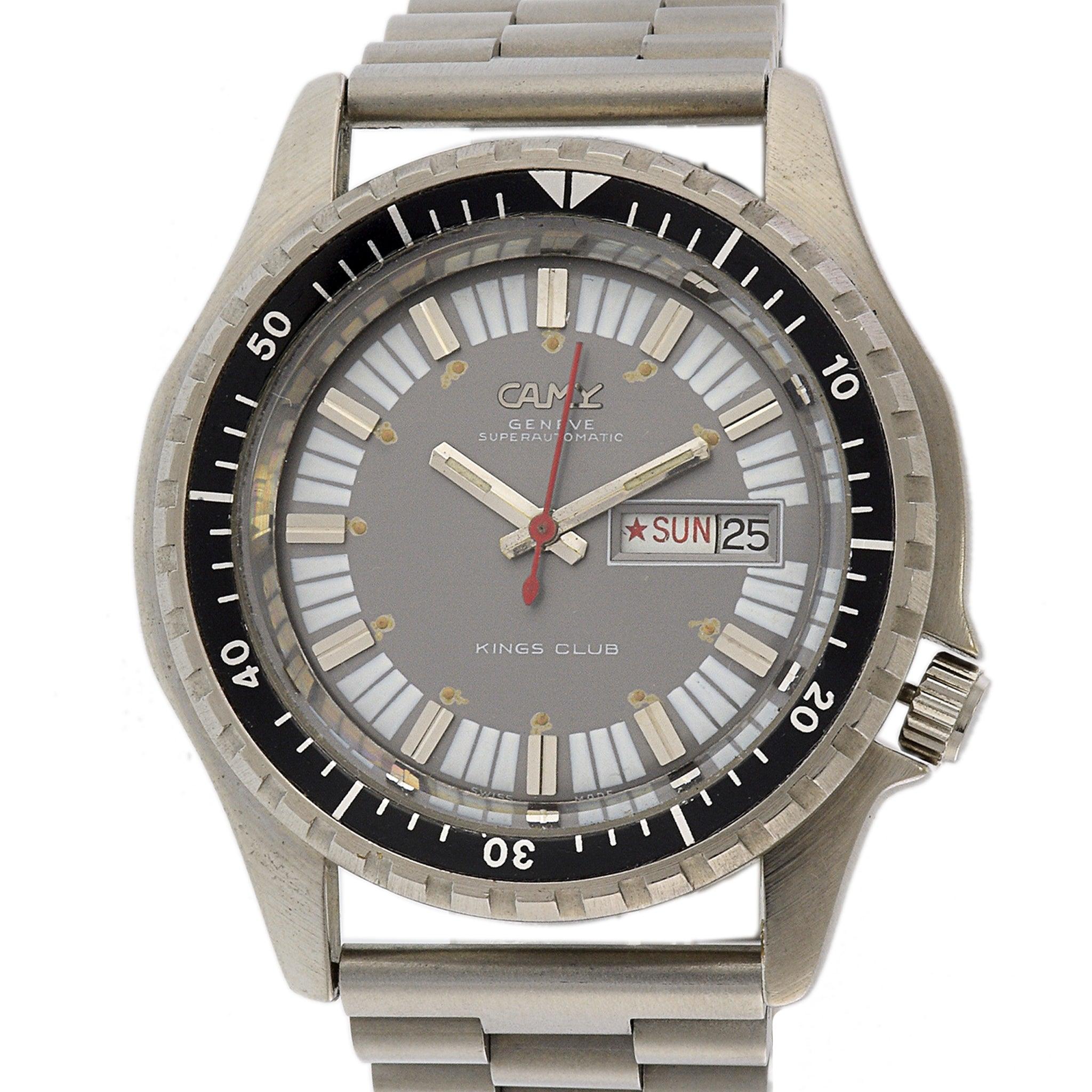 Vintage Rare 1970's Camy Superautomatic Kings Club Deep Sea Diver's Watch
