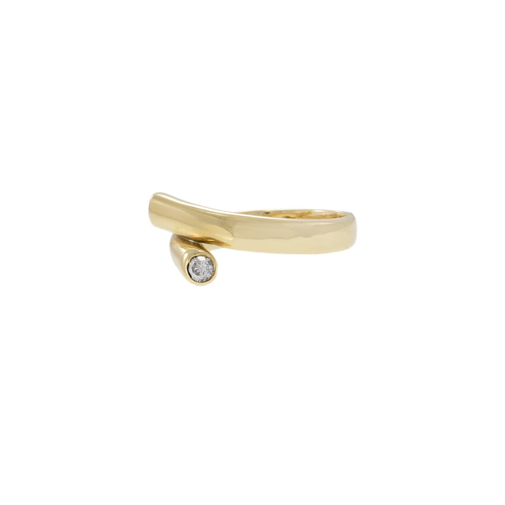 14KT Yellow Gold Wrap Ring with Round Diamond Accents