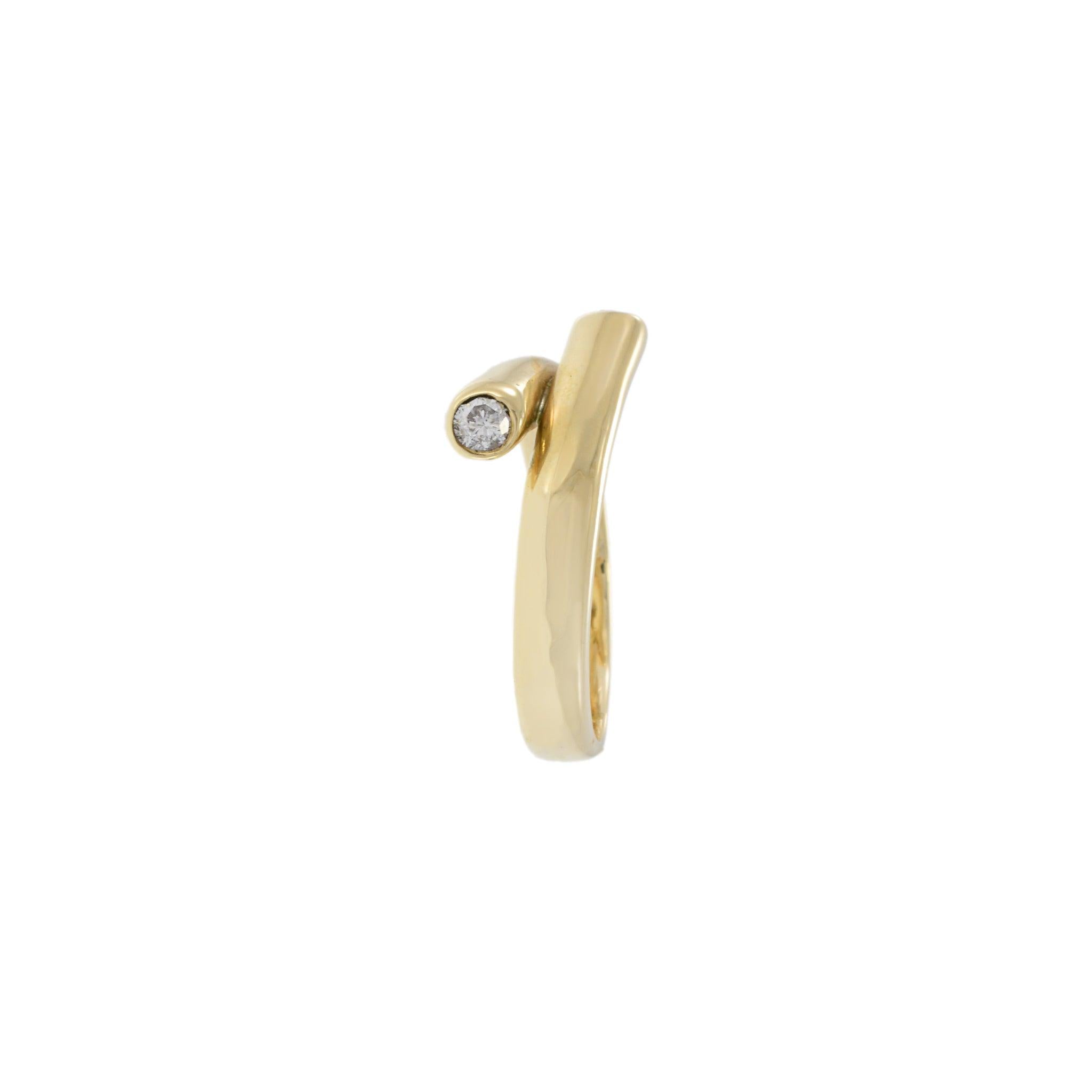 14KT Yellow Gold Wrap Ring with Round Diamond Accents