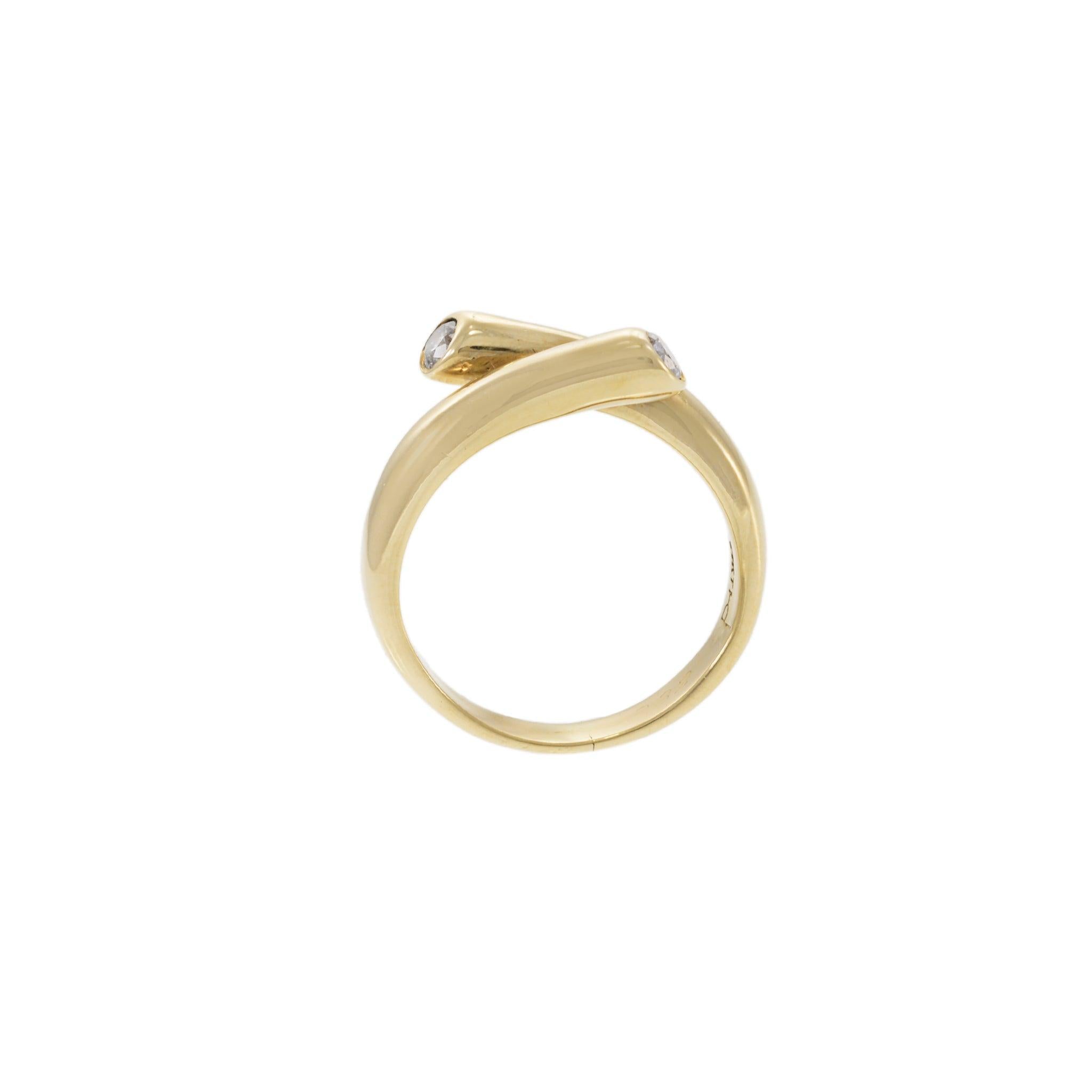 14KT Yellow Gold Wrap Ring with Round Diamond Accents