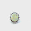 14KT White Gold And Round Cut Diamond Opal Ring