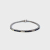 14KT White Gold Alternating Sapphire And Diamond Straight Line Bracelet