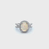 14KT White Gold Opal And Diamond Ring