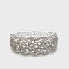 18KT White Gold Diamond Scallop Design Bangle