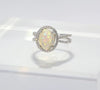 14KT White Gold Opal And Diamond Ring