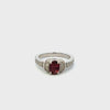 14KT White Gold Pink Tourmaline And Diamond Ring